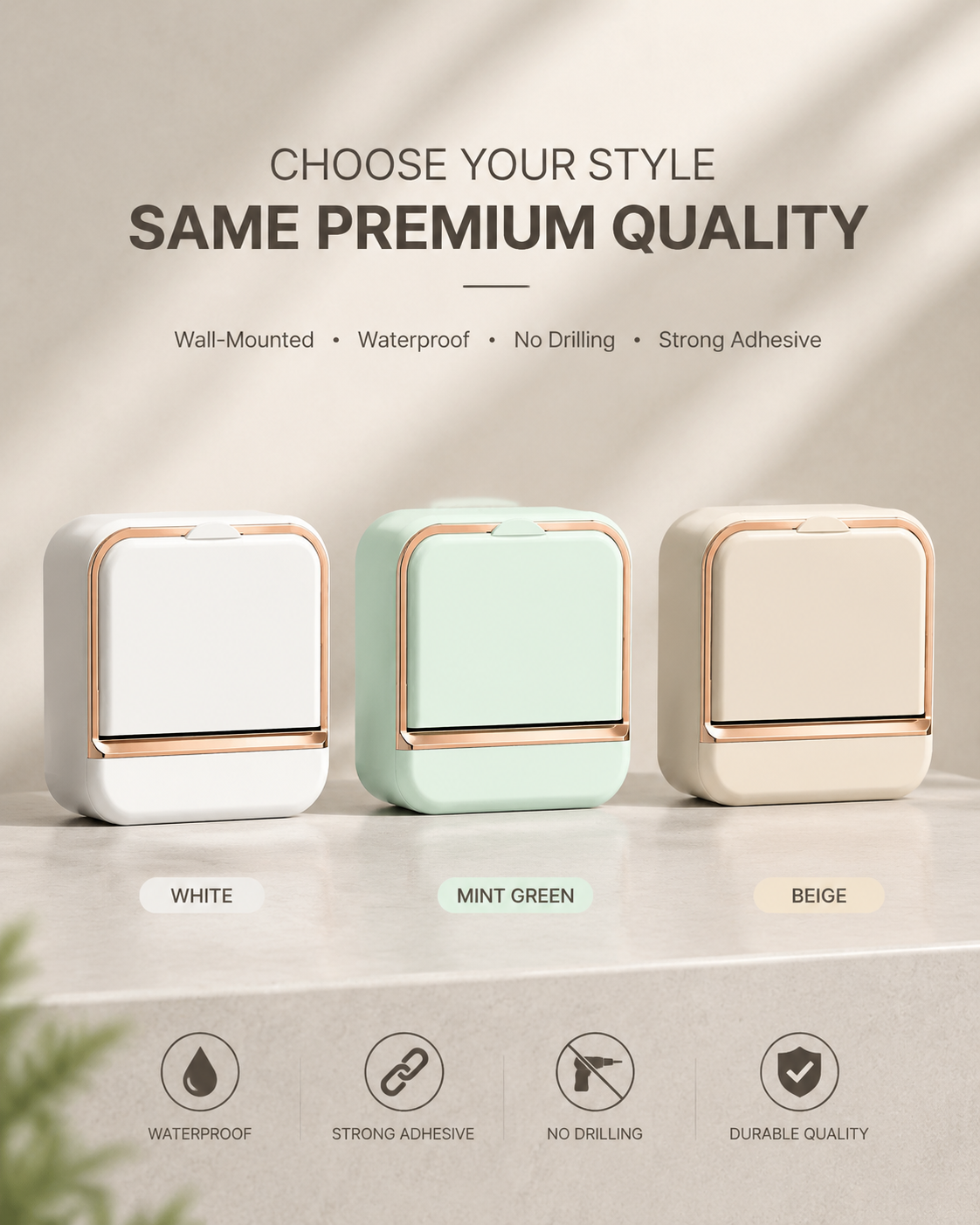 Imported Luxury Wall-Mounted Soap Box with Drip Tray - No Drilling