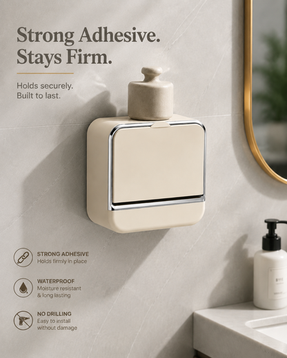 Imported Luxury Wall-Mounted Soap Box with Drip Tray - No Drilling